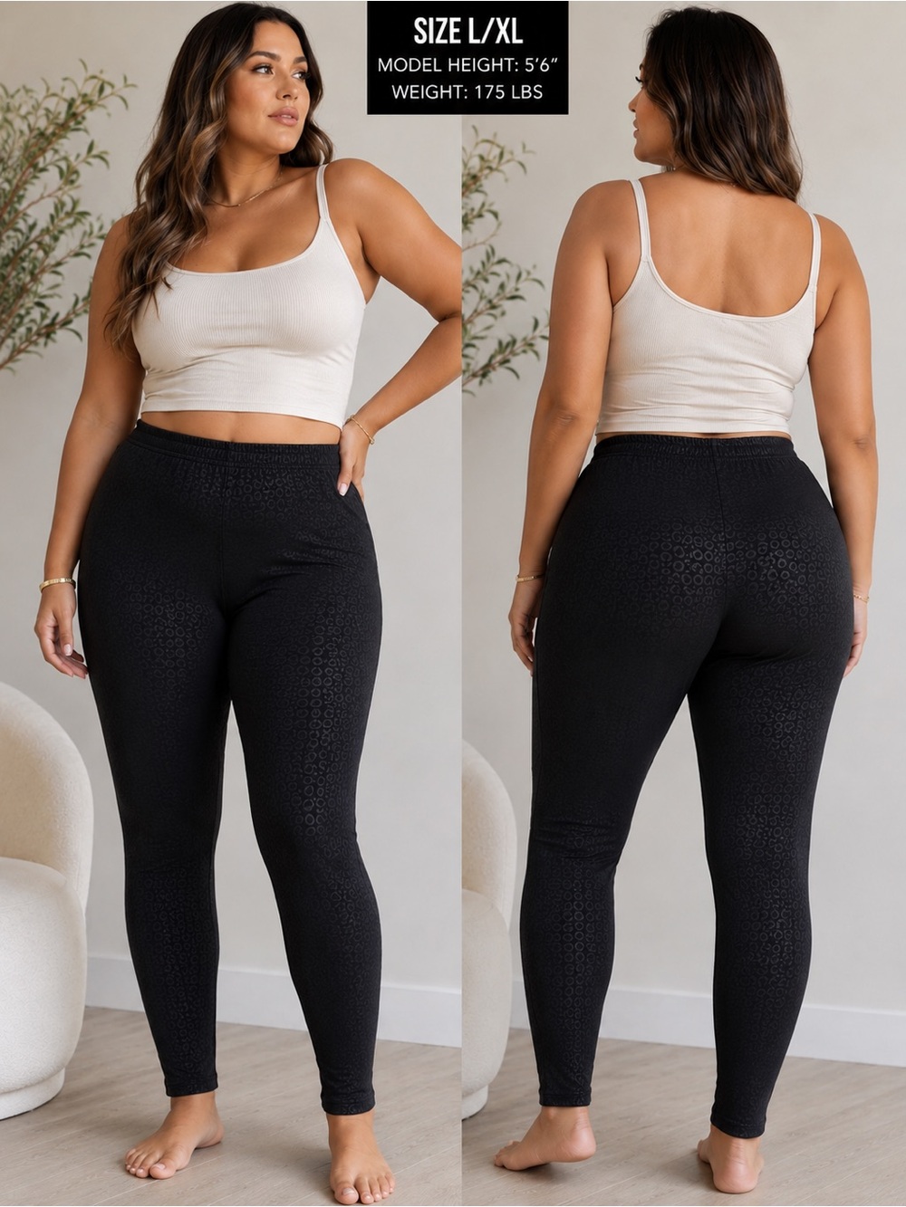 Black High-Rise Plus Leggings size L/Xl